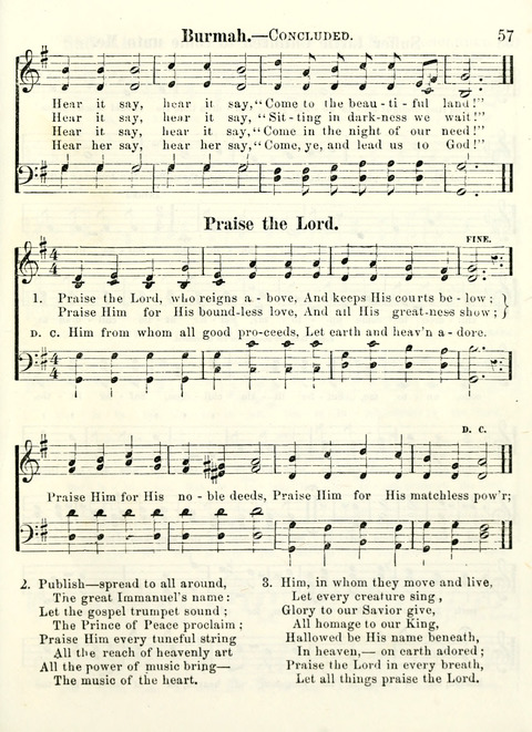Chapel Gems for Sunday Schools: selected from "Our Song Birds," for 1866, the "Snow bird," the "Robin," the "Red bird" and the "Dove" page 57