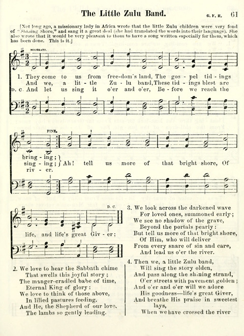 Chapel Gems for Sunday Schools: selected from "Our Song Birds," for 1866, the "Snow bird," the "Robin," the "Red bird" and the "Dove" page 61