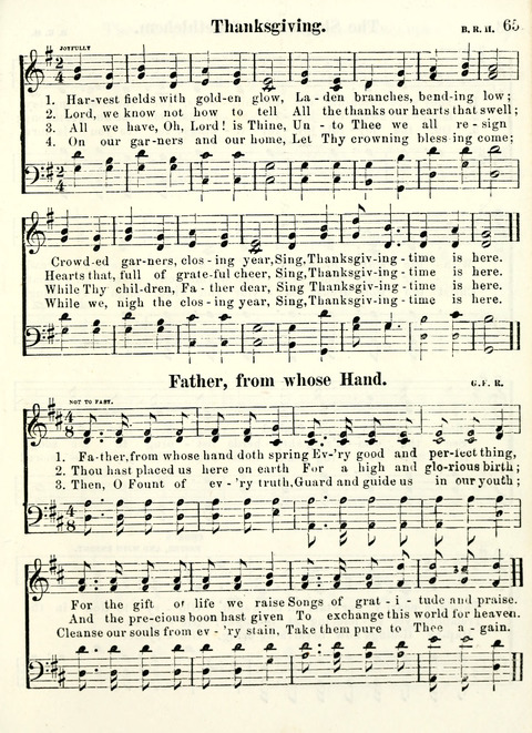 Chapel Gems for Sunday Schools: selected from "Our Song Birds," for 1866, the "Snow bird," the "Robin," the "Red bird" and the "Dove" page 65