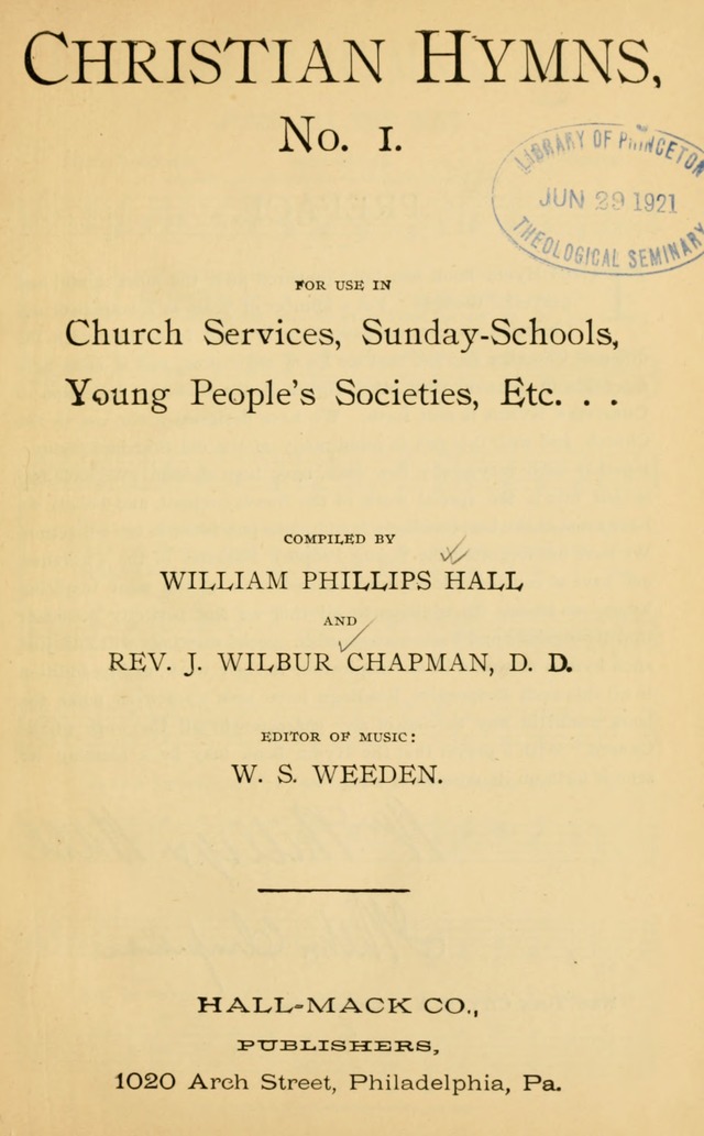 Christian Hymns No. 1 page 1