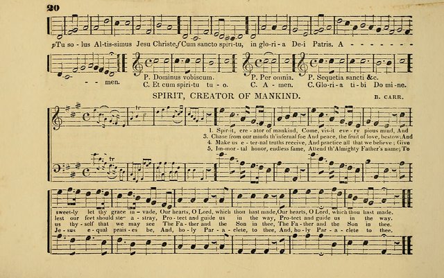 The Catholic Harp: containing the morning and evening service of the Catholic Church, embracing a choice collection of masses, litanies, psalms, sacred hymns, anthems, versicles, and motifs page 20