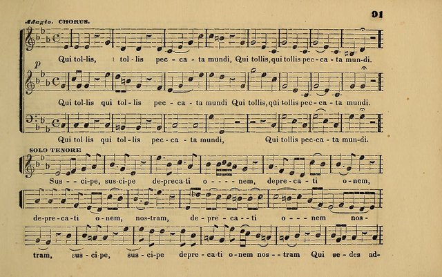 The Catholic Harp: containing the morning and evening service of the Catholic Church, embracing a choice collection of masses, litanies, psalms, sacred hymns, anthems, versicles, and motifs page 91