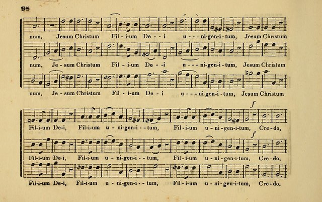 The Catholic Harp: containing the morning and evening service of the Catholic Church, embracing a choice collection of masses, litanies, psalms, sacred hymns, anthems, versicles, and motifs page 98