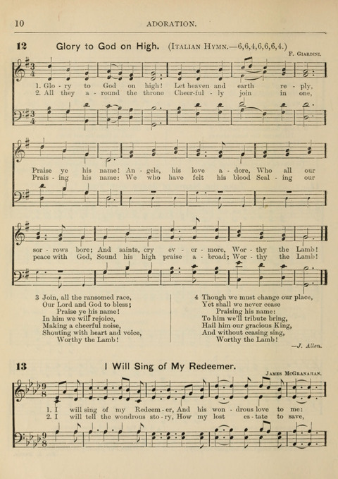 The Canadian Hymnal: a collection of hymns and music for Sunday schools, Epworth leagues, prayer and praise meetings, family circles, etc. (Revised and enlarged) page 10