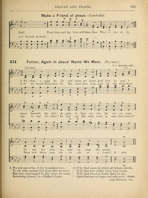 The Canadian Hymnal: a collection of hymns and music for Sunday schools, Epworth leagues, prayer and praise meetings, family circles, etc. (Revised and enlarged) page 301