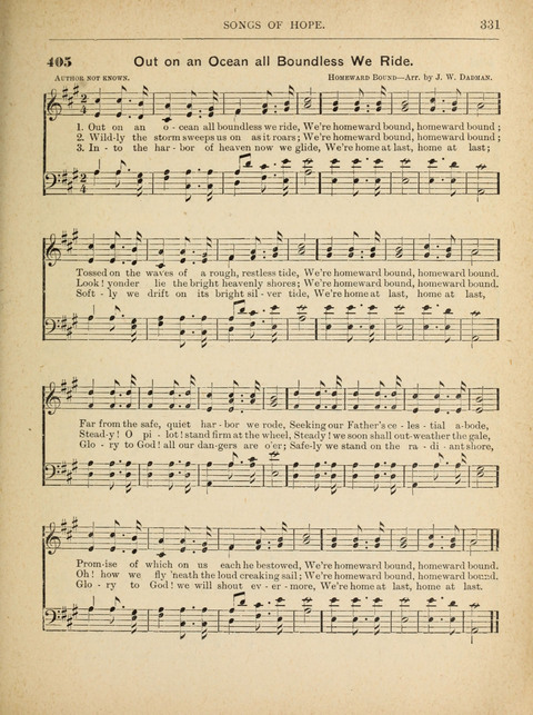 The Canadian Hymnal: a collection of hymns and music for Sunday schools, Epworth leagues, prayer and praise meetings, family circles, etc. (Revised and enlarged) page 331