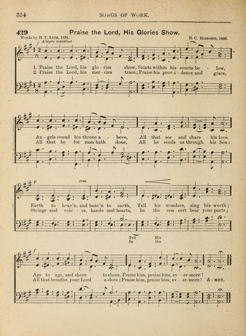 The Canadian Hymnal: a collection of hymns and music for Sunday schools, Epworth leagues, prayer and praise meetings, family circles, etc. (Revised and enlarged) page 354