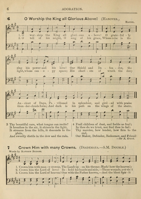 The Canadian Hymnal: a collection of hymns and music for Sunday schools, Epworth leagues, prayer and praise meetings, family circles, etc. (Revised and enlarged) page 6