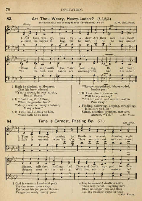 The Canadian Hymnal: a collection of hymns and music for Sunday schools, Epworth leagues, prayer and praise meetings, family circles, etc. (Revised and enlarged) page 70