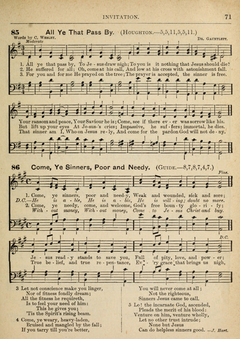 The Canadian Hymnal: a collection of hymns and music for Sunday schools, Epworth leagues, prayer and praise meetings, family circles, etc. (Revised and enlarged) page 71