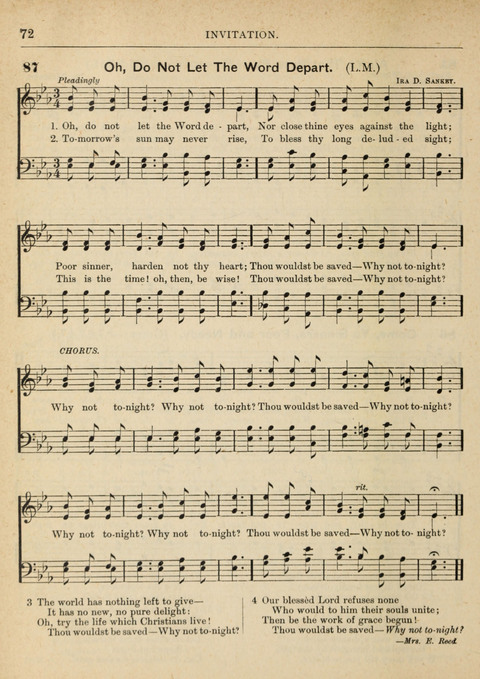The Canadian Hymnal: a collection of hymns and music for Sunday schools, Epworth leagues, prayer and praise meetings, family circles, etc. (Revised and enlarged) page 72