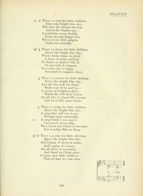The Church Hymnary page 739