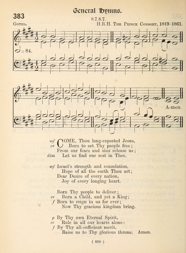 Church Hymns: with tunes (New ed.) page 608