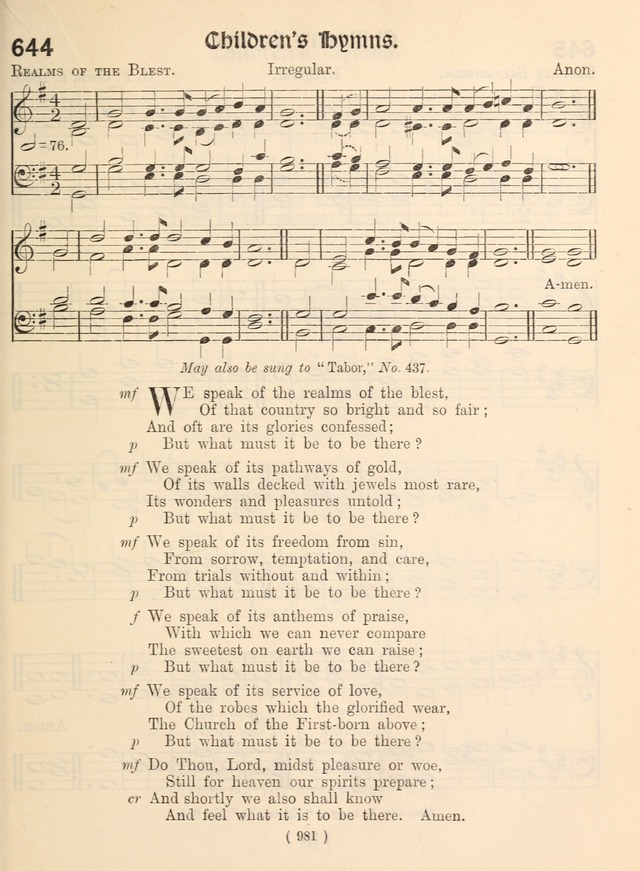 Church Hymns: with tunes (New ed.) page 981