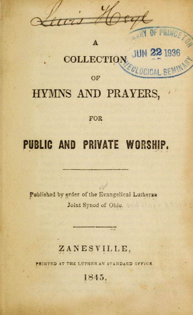 A Collection of Hymns and Prayers, for Public and Private Worship page xi