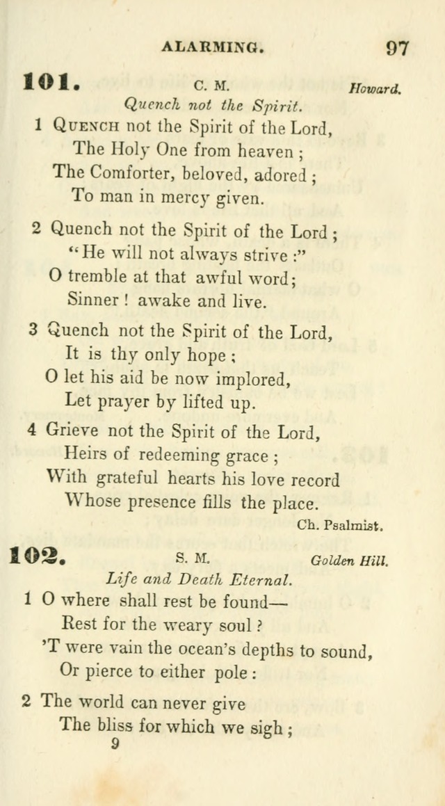 Conference Hymns : adapted to religious conferences, and meetings for prayer, to which is added a selection of the most favorite melodies in common use page 97
