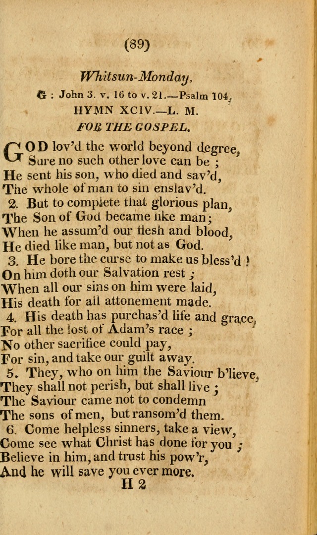 Church Hymn Book: consisting of newly composed hymns with the addition of hymns and psalms, from other authors, carefully adapted for the use of public worship, and many other occasions (1st ed.) page 108