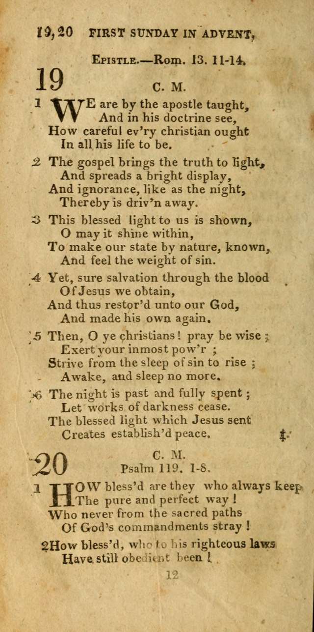 Church Hymn Book; consisting of hymns and psalms, original and selected. adapted to public worship and many other occasions. 2nd ed. page 12