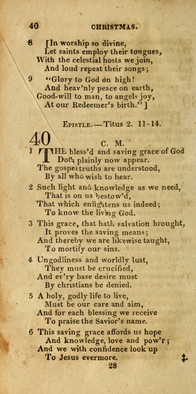 Church Hymn Book; consisting of hymns and psalms, original and selected. adapted to public worship and many other occasions. 2nd ed. page 28