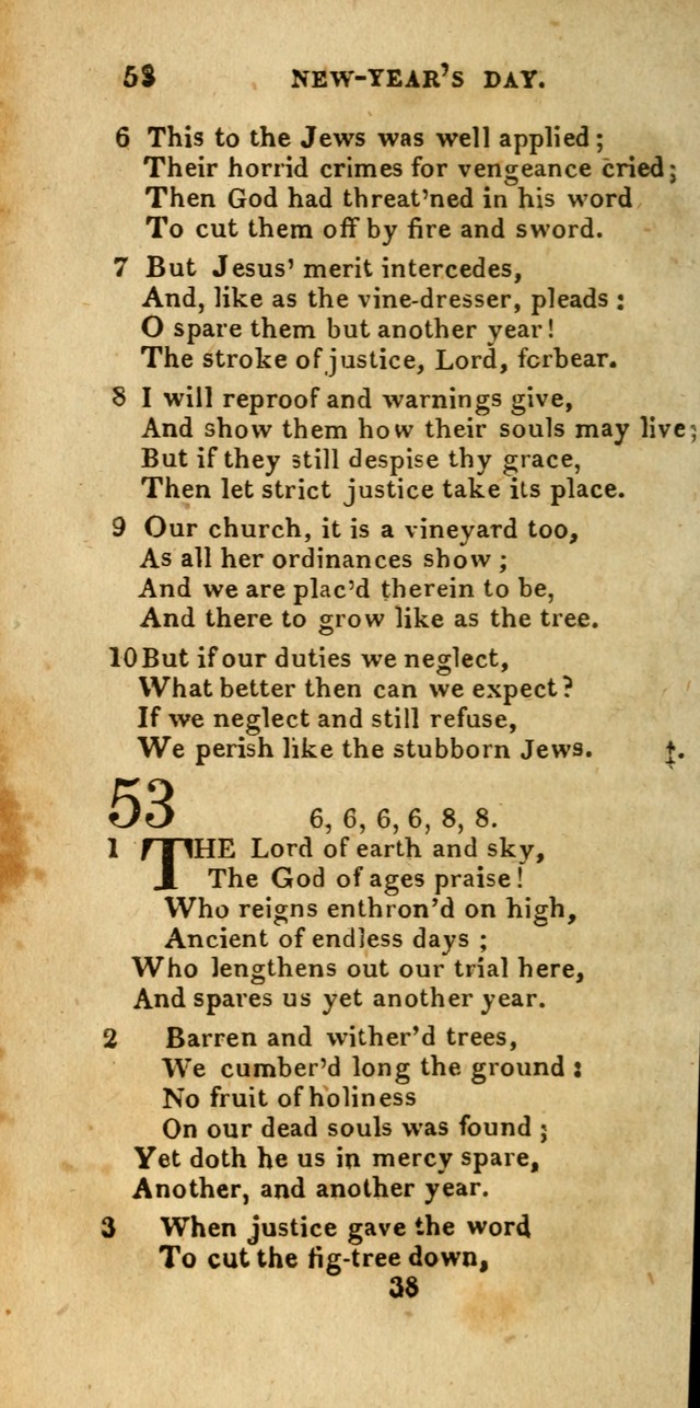 Church Hymn Book; consisting of hymns and psalms, original and selected. adapted to public worship and many other occasions. 2nd ed. page 38