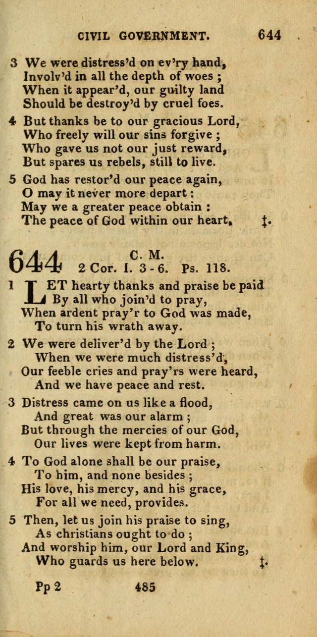 Church Hymn Book; consisting of hymns and psalms, original and selected. adapted to public worship and many other occasions. 2nd ed. page 481