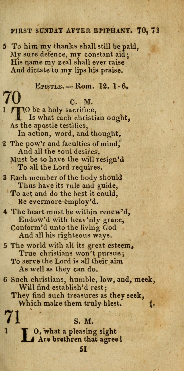 Church Hymn Book; consisting of hymns and psalms, original and selected. adapted to public worship and many other occasions. 2nd ed. page 51