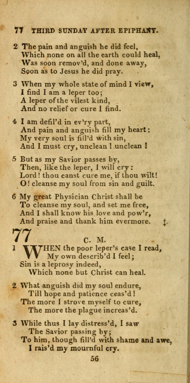 Church Hymn Book; consisting of hymns and psalms, original and selected. adapted to public worship and many other occasions. 2nd ed. page 56