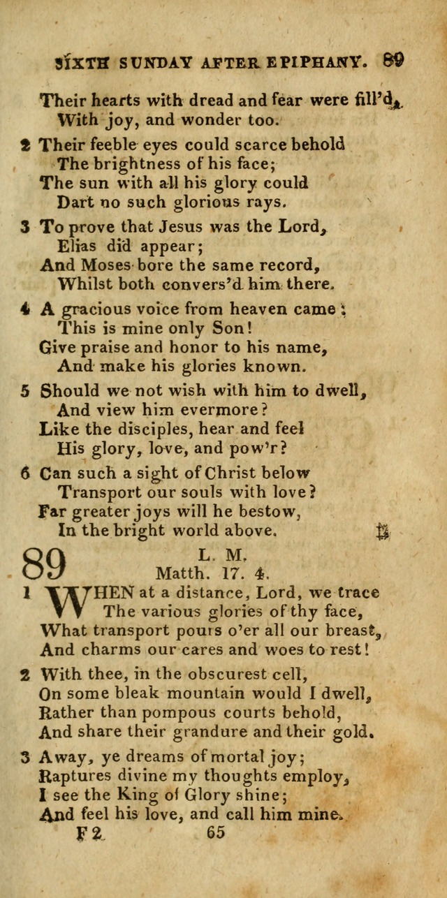 Church Hymn Book; consisting of hymns and psalms, original and selected. adapted to public worship and many other occasions. 2nd ed. page 65