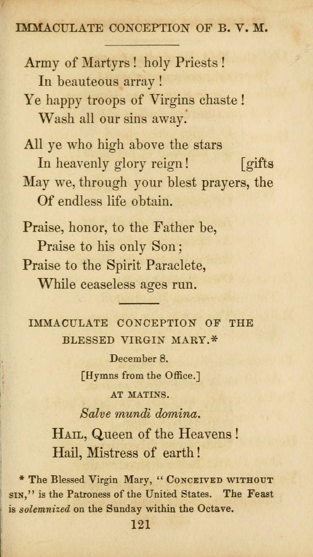 The Catholic Hymn Book: a collection of hymns, anthems, etc. for all  holydays of obligation and devotion throughout the year page 121