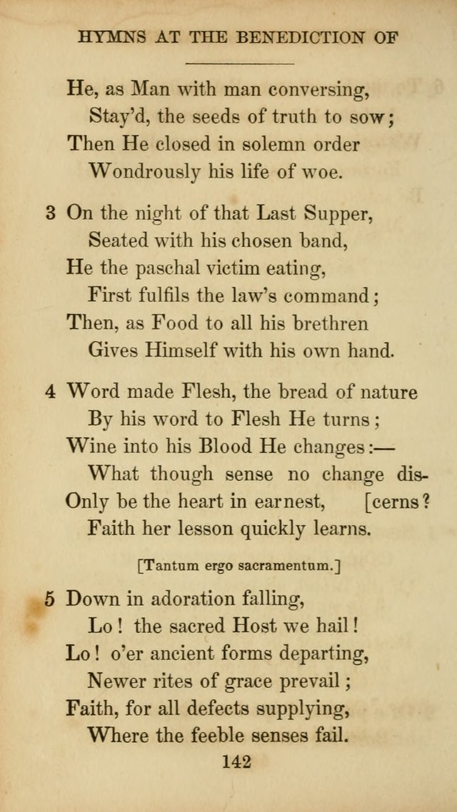 The Catholic Hymn Book: a collection of hymns, anthems, etc. for all  holydays of obligation and devotion throughout the year page 142