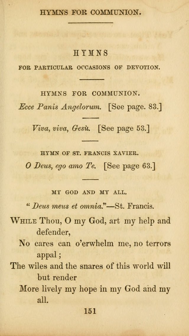 The Catholic Hymn Book: a collection of hymns, anthems, etc. for all  holydays of obligation and devotion throughout the year page 151
