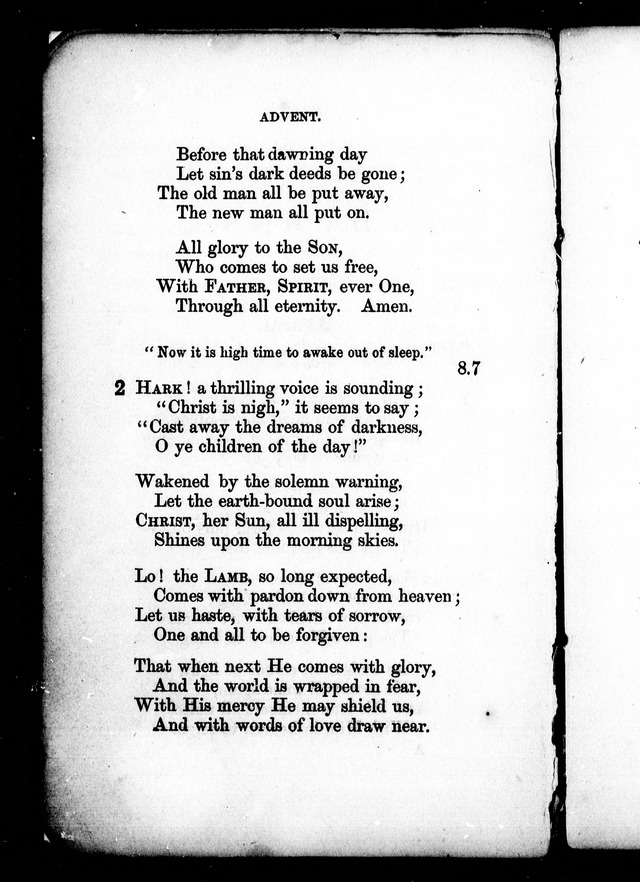 A Church Hymn Book: for the use of congregations of the United Church of England and Ireland page 1