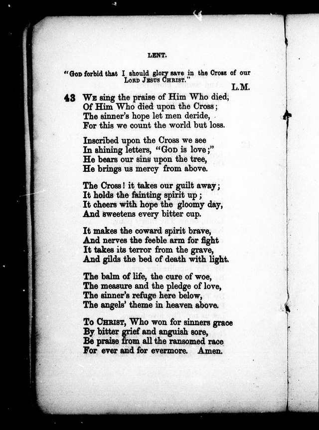 A Church Hymn Book: for the use of congregations of the United Church of England and Ireland page 43