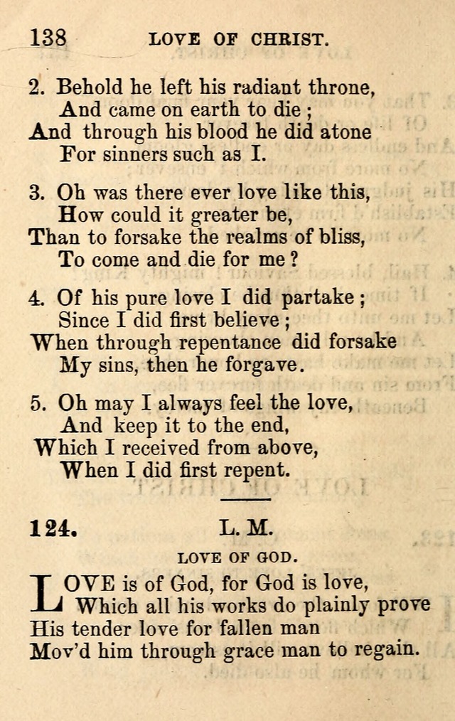 A Collection of Hymns: designed for the use of the Church of Christ page 138