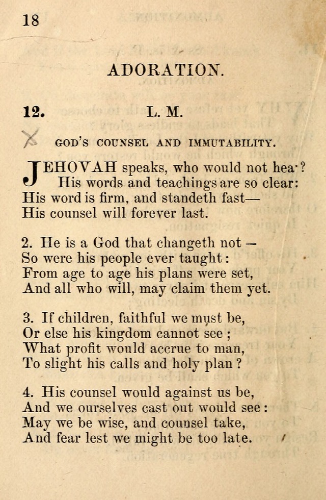 A Collection of Hymns: designed for the use of the Church of Christ page 18