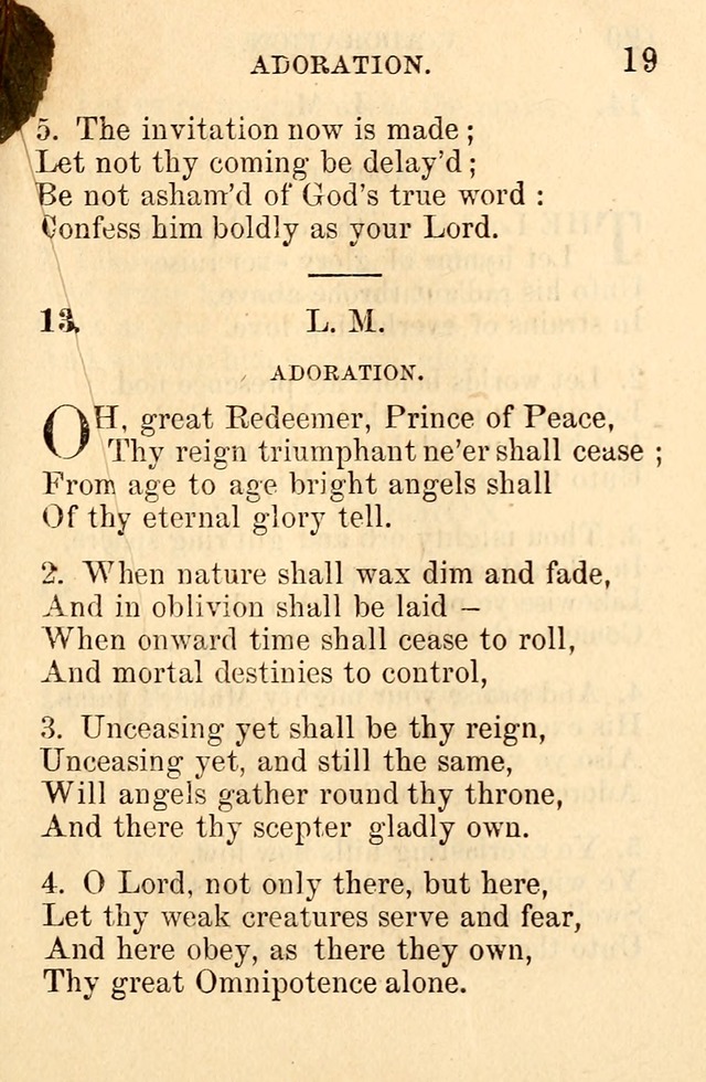 A Collection of Hymns: designed for the use of the Church of Christ page 19