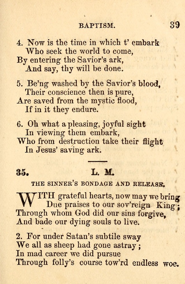 A Collection of Hymns: designed for the use of the Church of Christ page 39