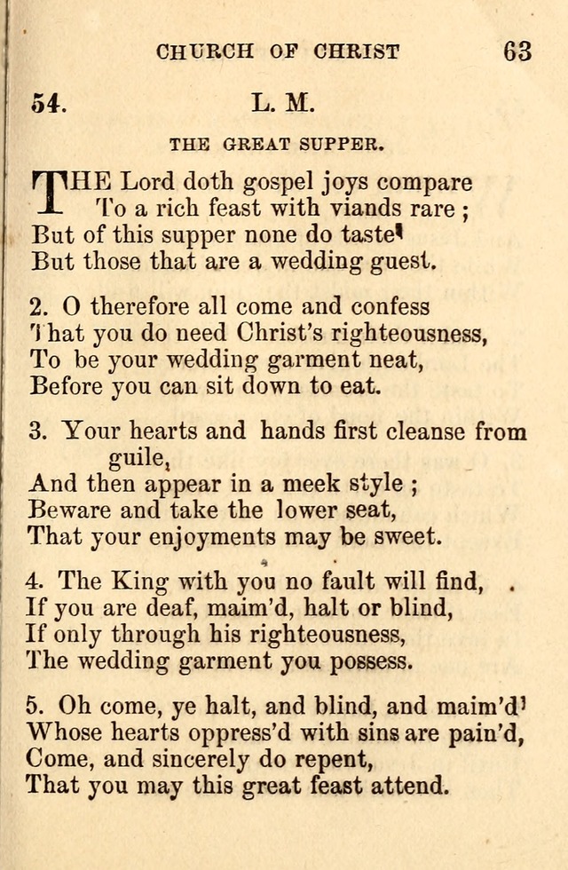 A Collection of Hymns: designed for the use of the Church of Christ page 63