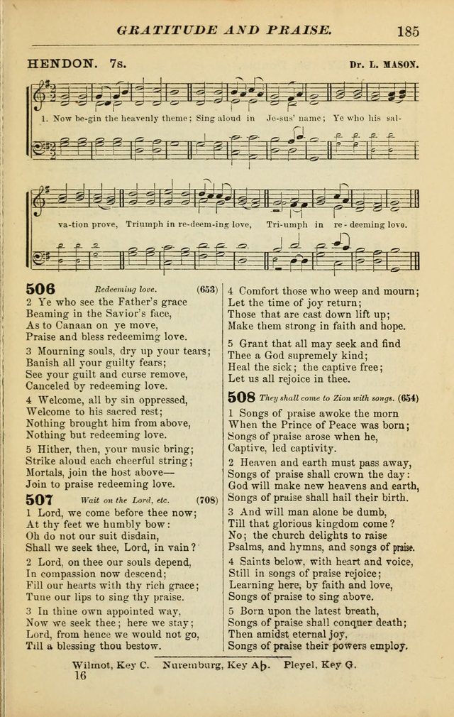 The Christian Hymnal: a choice collection of hymns and tunes for congregational and social worship page 185