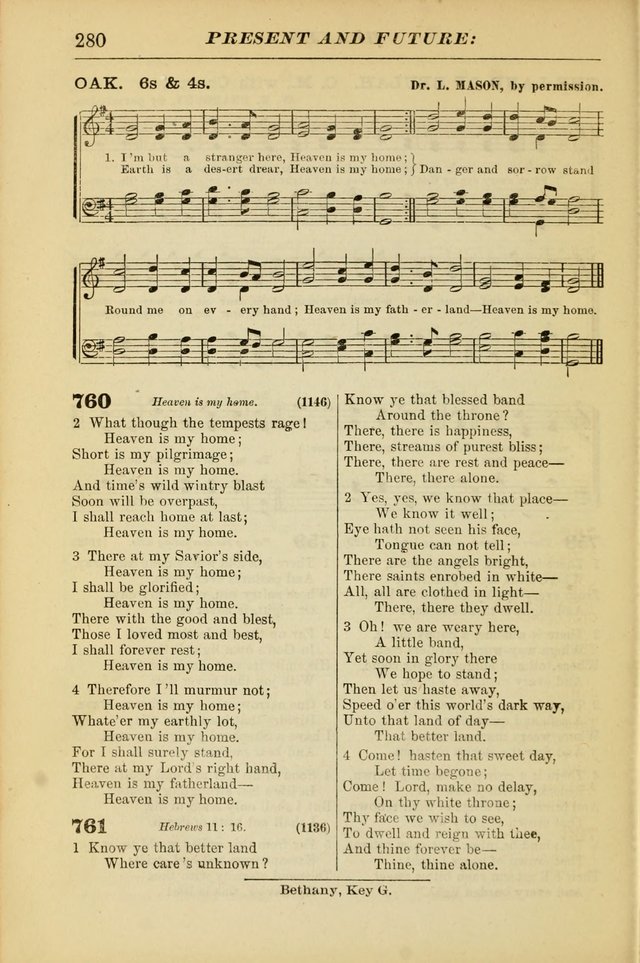 The Christian Hymnal: a choice collection of hymns and tunes for congregational and social worship page 280