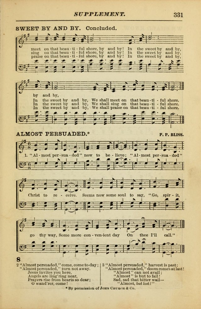 The Christian Hymnal: a choice collection of hymns and tunes for congregational and social worship page 331