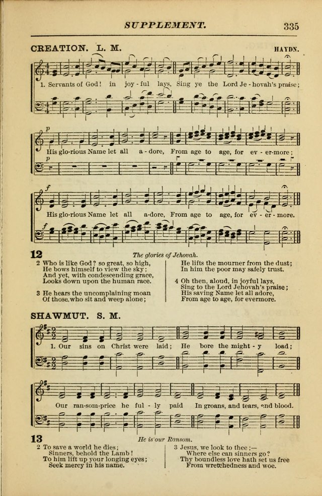 The Christian Hymnal: a choice collection of hymns and tunes for congregational and social worship page 335