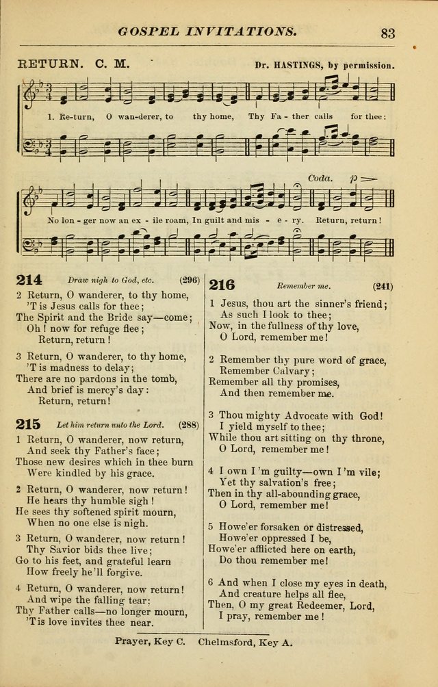 The Christian Hymnal: a choice collection of hymns and tunes for congregational and social worship page 83