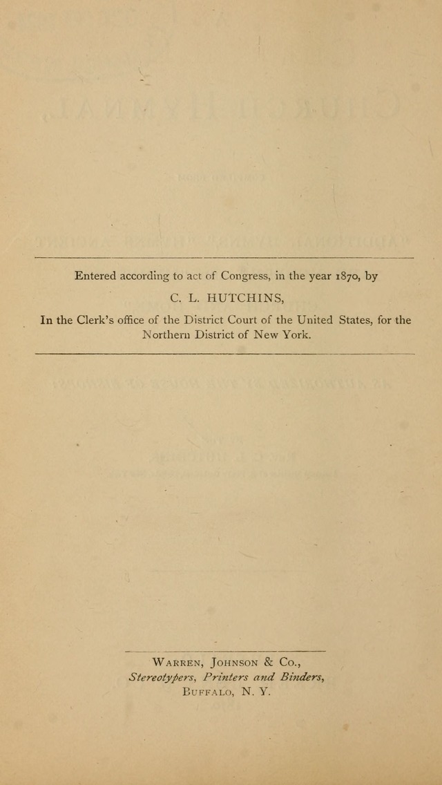 A Church hymnal: compiled from "Additional hymns," "Hymns ancient and modern," and "Hymns for church and home," as authorized by the House of Bishops page 11