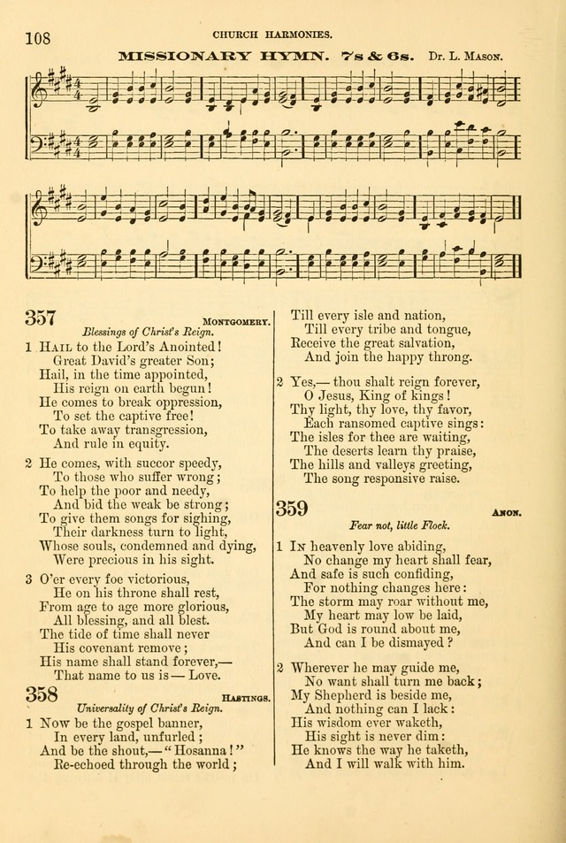 Church Harmonies: a collection of hymns and tunes for the use of Congregations page 108