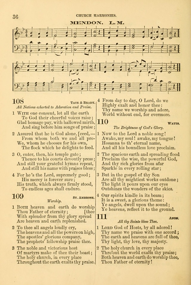 Church Harmonies: a collection of hymns and tunes for the use of Congregations page 36