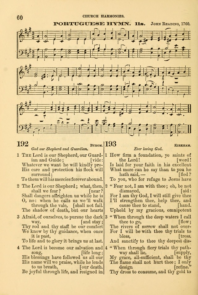 Church Harmonies: a collection of hymns and tunes for the use of Congregations page 60