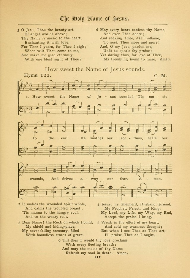 The Catholic Hymnal: containing hymns for congregational and home use, and the vesper psalms, the office of compline, the litanies, hymns at benediction, etc. page 117