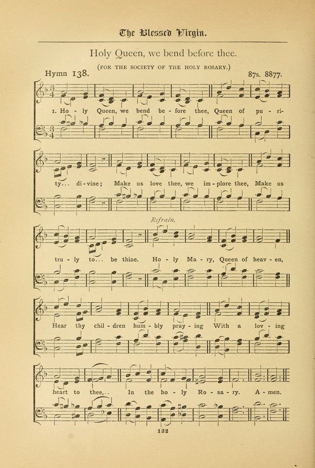 The Catholic Hymnal: containing hymns for congregational and home use, and the vesper psalms, the office of compline, the litanies, hymns at benediction, etc. page 132