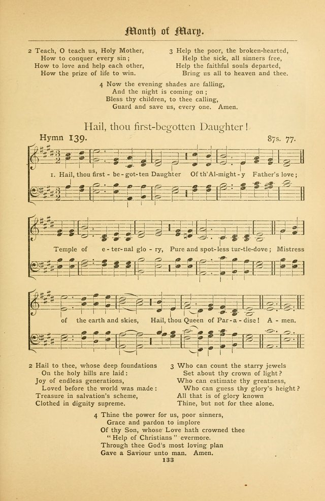 The Catholic Hymnal: containing hymns for congregational and home use, and the vesper psalms, the office of compline, the litanies, hymns at benediction, etc. page 133
